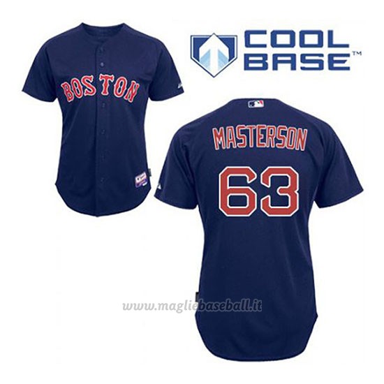 Maglia Baseball Uomo Boston Red Sox 63 Justin Masterson Blu Alterner Cool Base